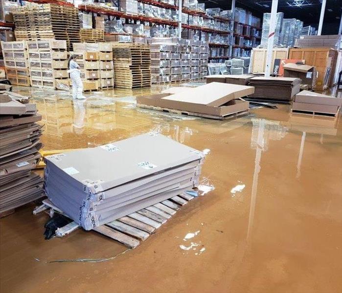Warehouse in Brookhaven, GA flooded due to heavy rains